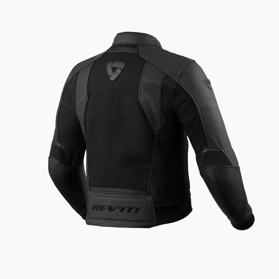 REV'IT! Ignition 4 H2O Perforated Leather & Mesh Motorcycle Jacket Black