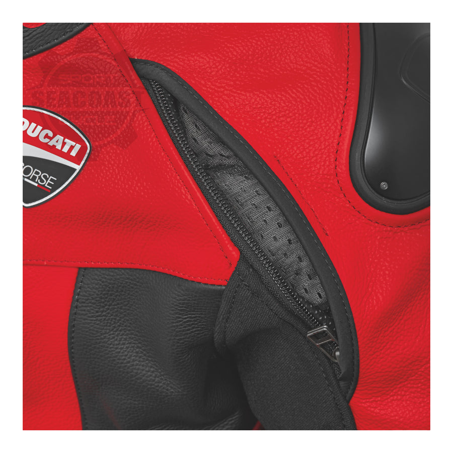 Ducati Corse C6 Leather Jacket Red Non-Perforated (9810741XX)