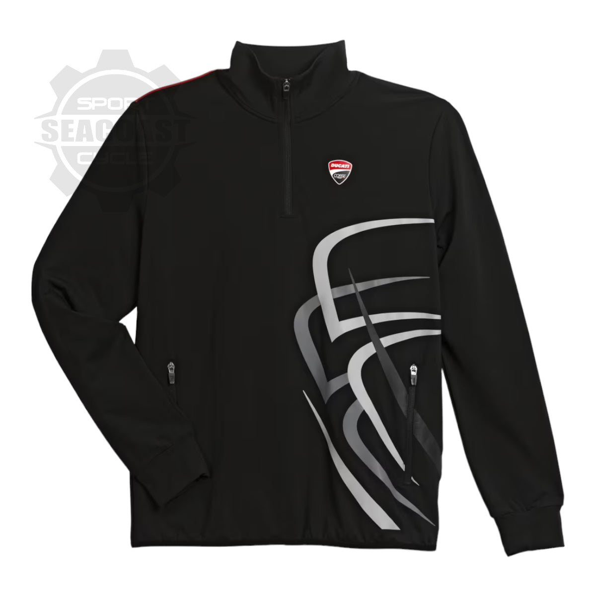 Ducati Mens Fitness Pullover Half-Zip Sweatshirt Black – Seacoast