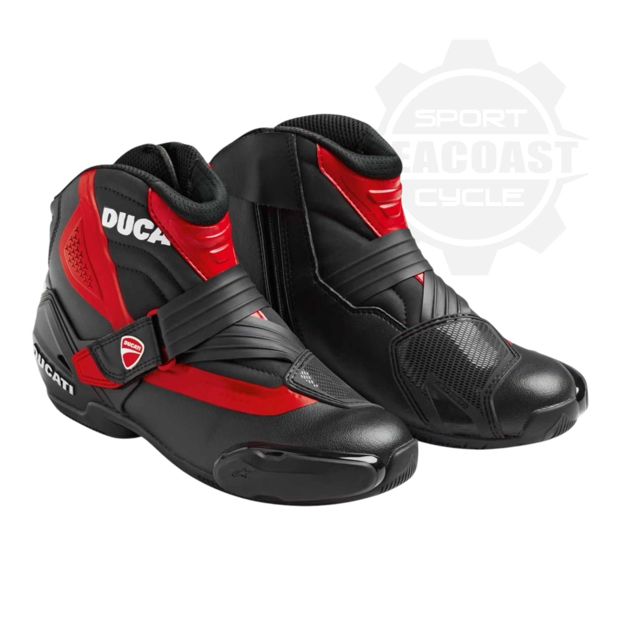 DUCATI バイク用ブーツ サイズ42 黒/赤 Ducati Theme C2 Technical Short Motorcycle Boots by TCX – Seacoast