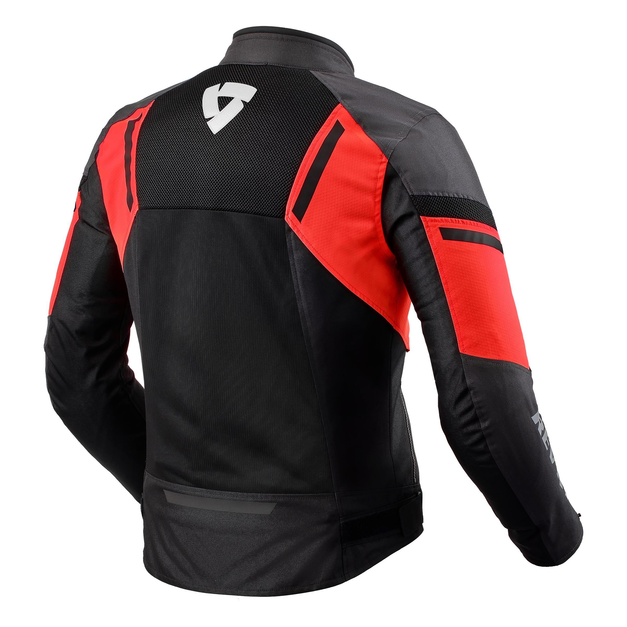 Motorcycle Sport Jacket REV'IT APEX H2O Light Gray Neon Red For