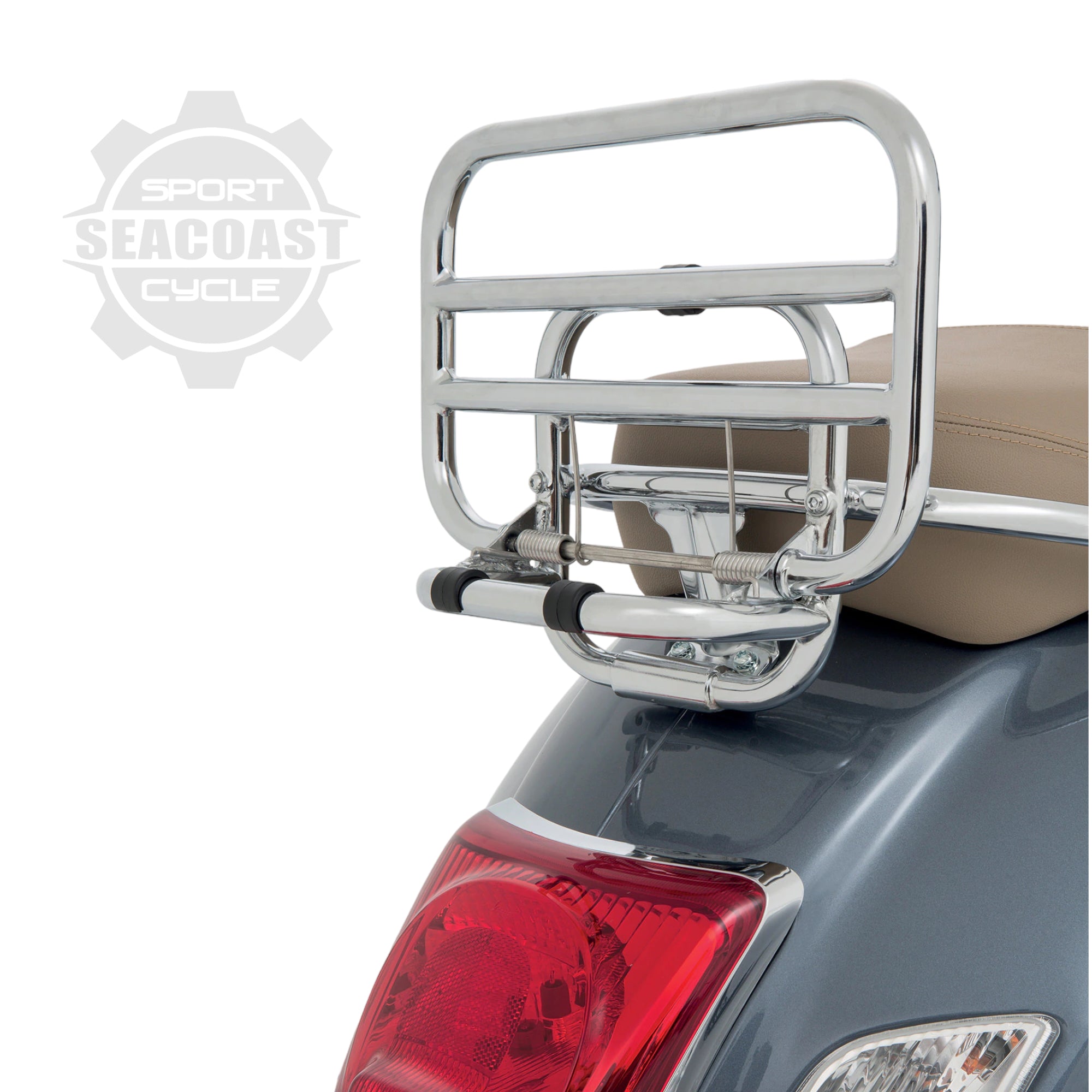 Vespa REAR FOLDING RACK W/ GRAB RAIL GTS GTV HPE HPE2 (1B002106