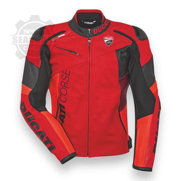 Ducati Corse C6 Leather Jacket Red Non-Perforated (9810741XX)