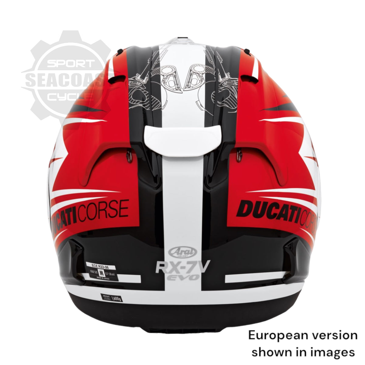 arai helmet europe 2008 Rubens Barrichello European GP Used Honda F1 with a size XS available. Ducati Corse V7 Corsair-X Helmet