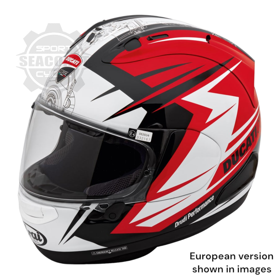 arai corsir helmet Ducati Corse V7 Corsair-X Helmet by Arai (98108536x)