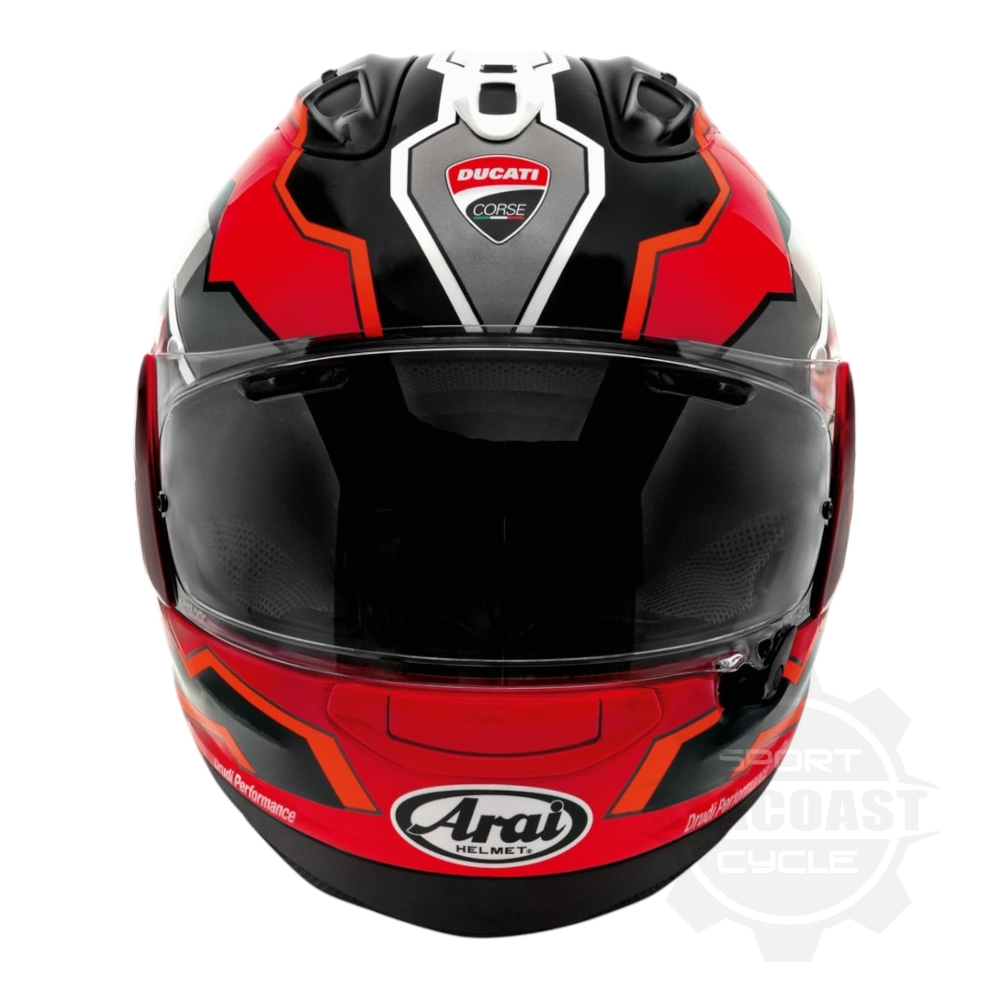 Ducati Corse V8 Corsair-X Helmet by Arai (98108854x) – Seacoast Sport Cycle