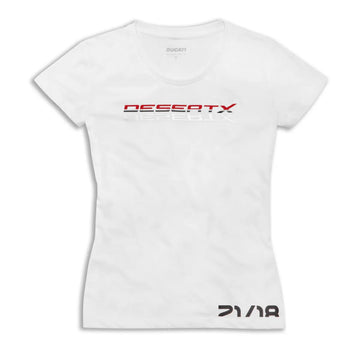 Ducati Womens Desert X Logo Graphic Short Sleeve T-Shirt White