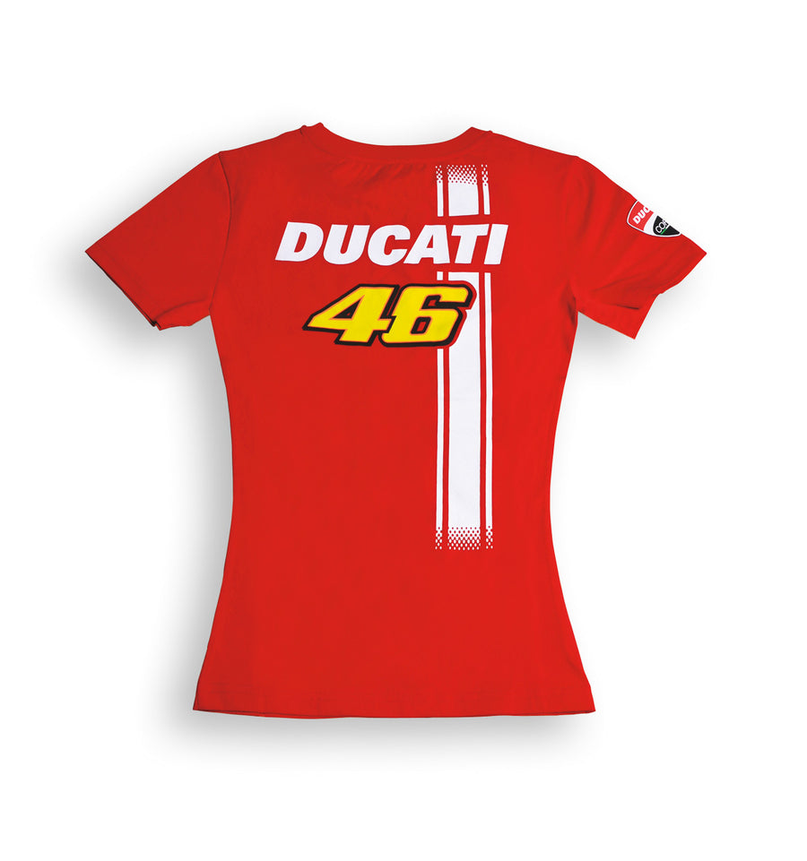 Ducati Women's Valentino Rossi D46 Fan Stripe Short Sleeve T-Shirt