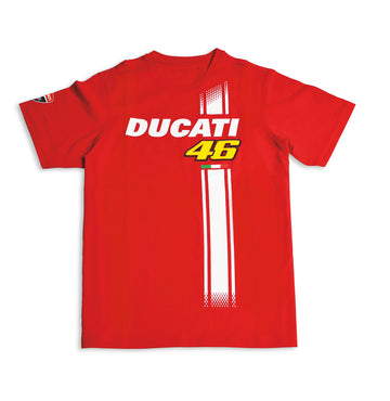 Ducati Mens Valentino Rossi D46 Stripe Fan Short Sleeve T-shirt