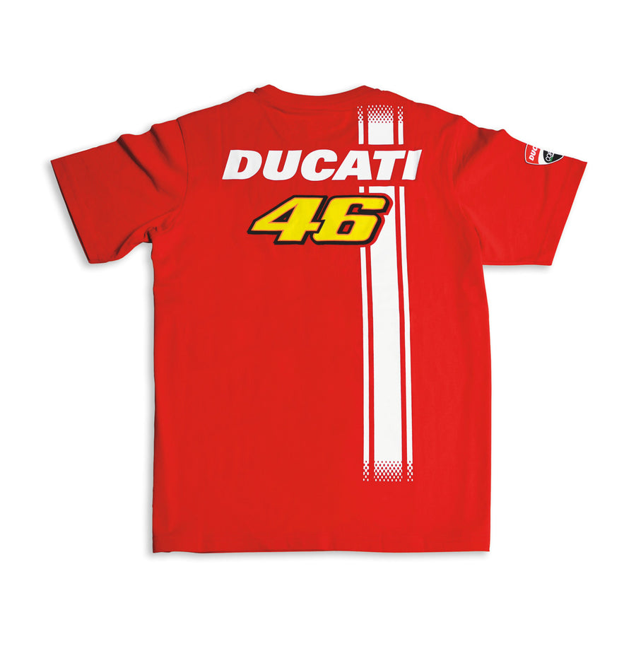 Ducati Mens Valentino Rossi D46 Stripe Fan Short Sleeve T-shirt
