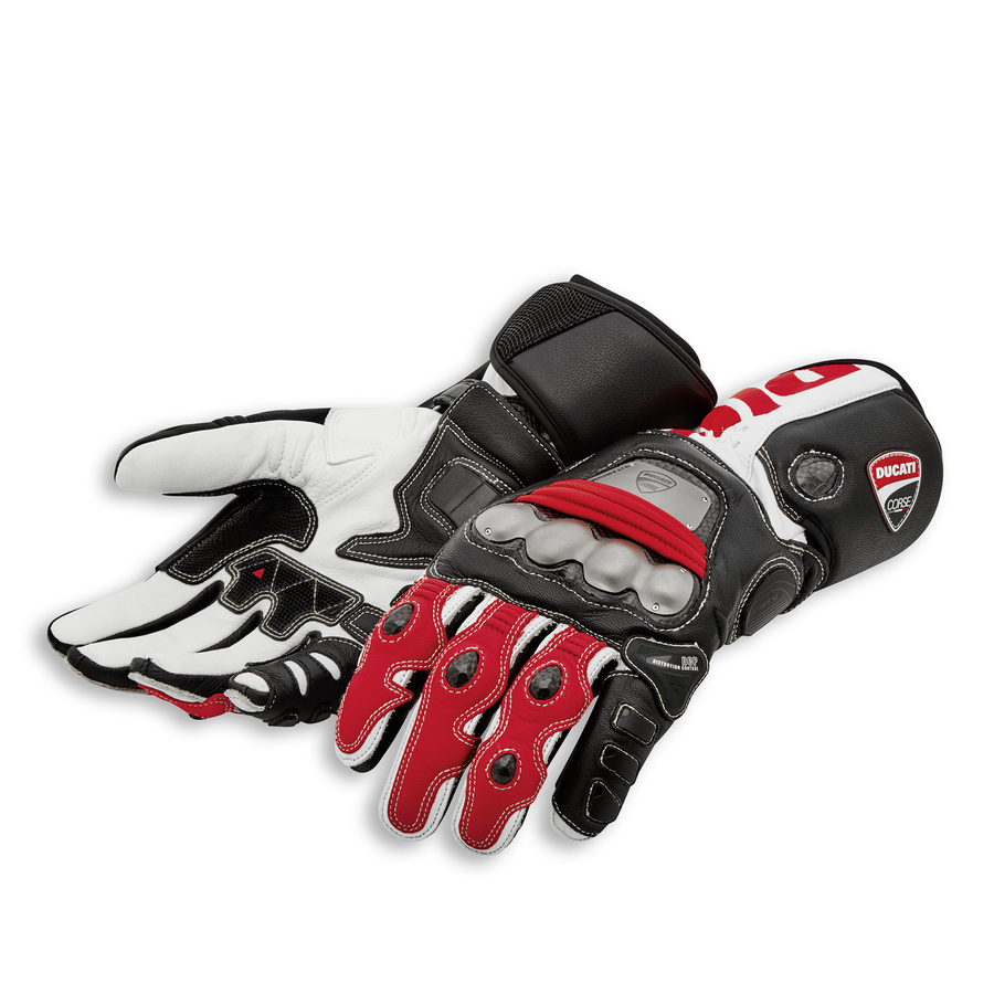 Ducati Corse C5 Leather Motorcycle Gloves by Dainese