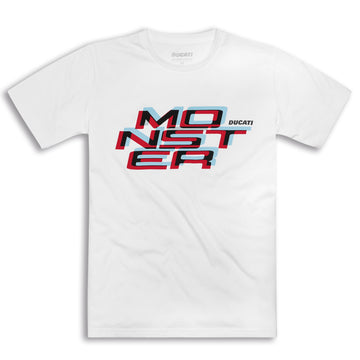 Ducati Monster 3D White Graphic Short Sleeve T-Shirt