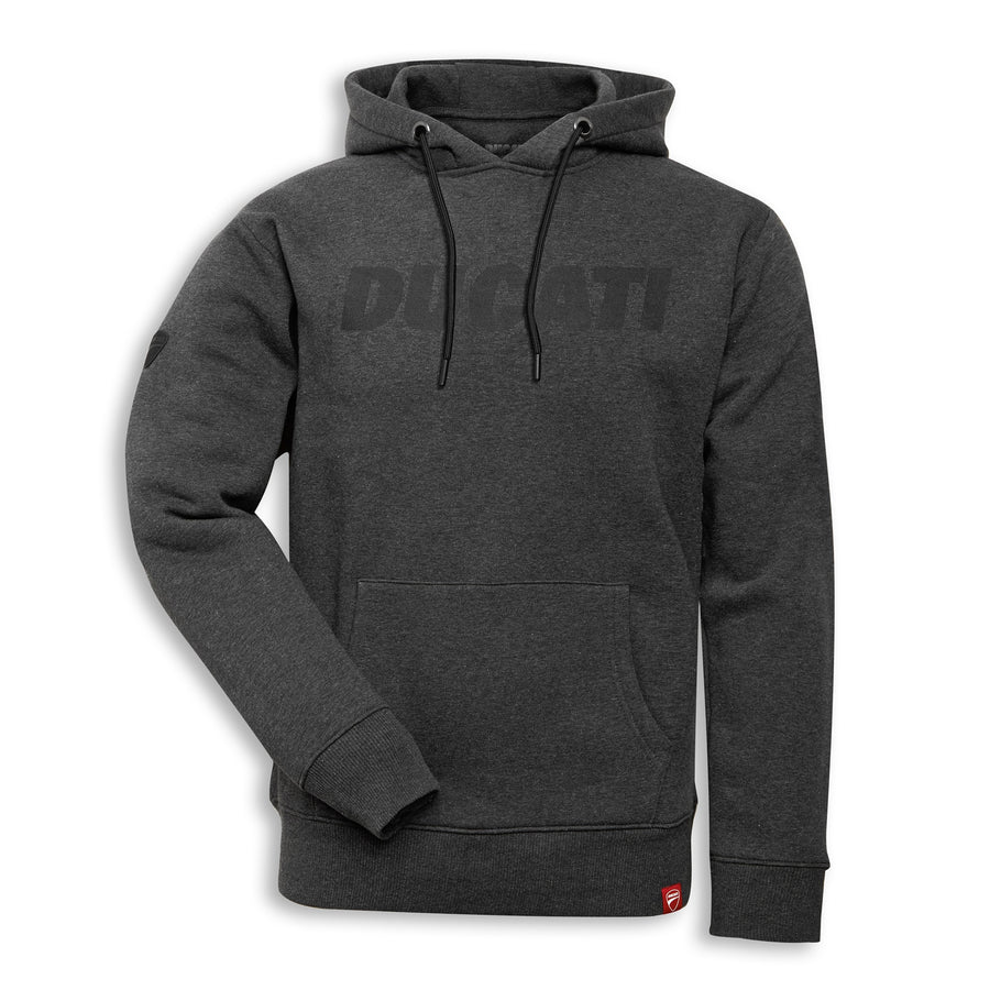 Ducati Logo Graphic Pullover Hooded Sweatshirt Anthracite