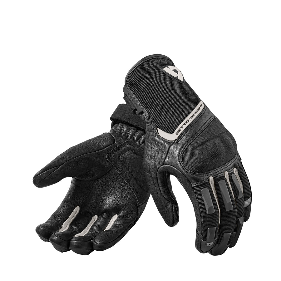 REV'IT! Womens Motorcycle Leather Textile Striker 2 Gloves Black & White Size XL